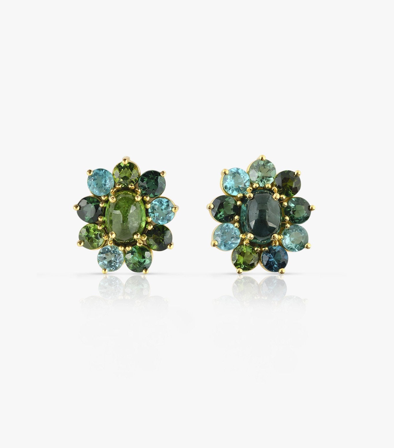 PENDIENTES DE ORO Y TURMALINAS MULTICOLOR