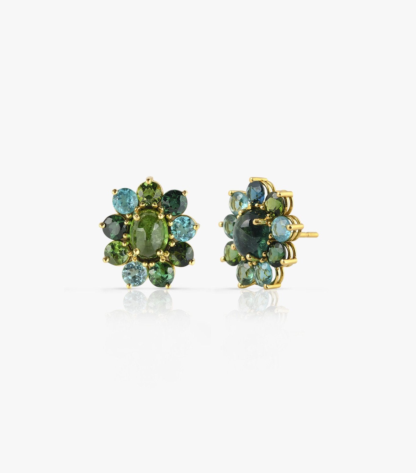 PENDIENTES DE ORO Y TURMALINAS MULTICOLOR