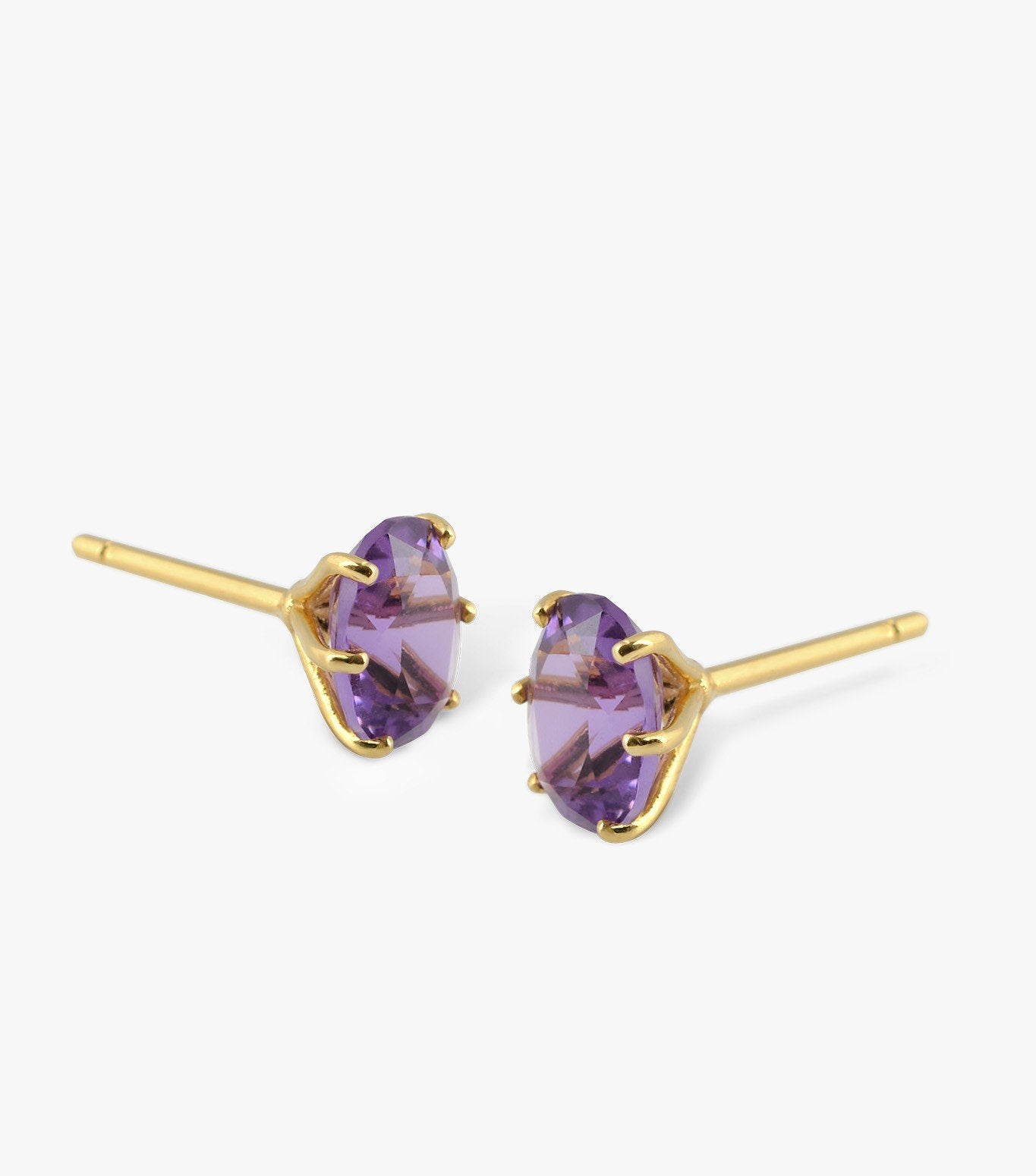 PENDIENTES DE ORO Y AMATISTA