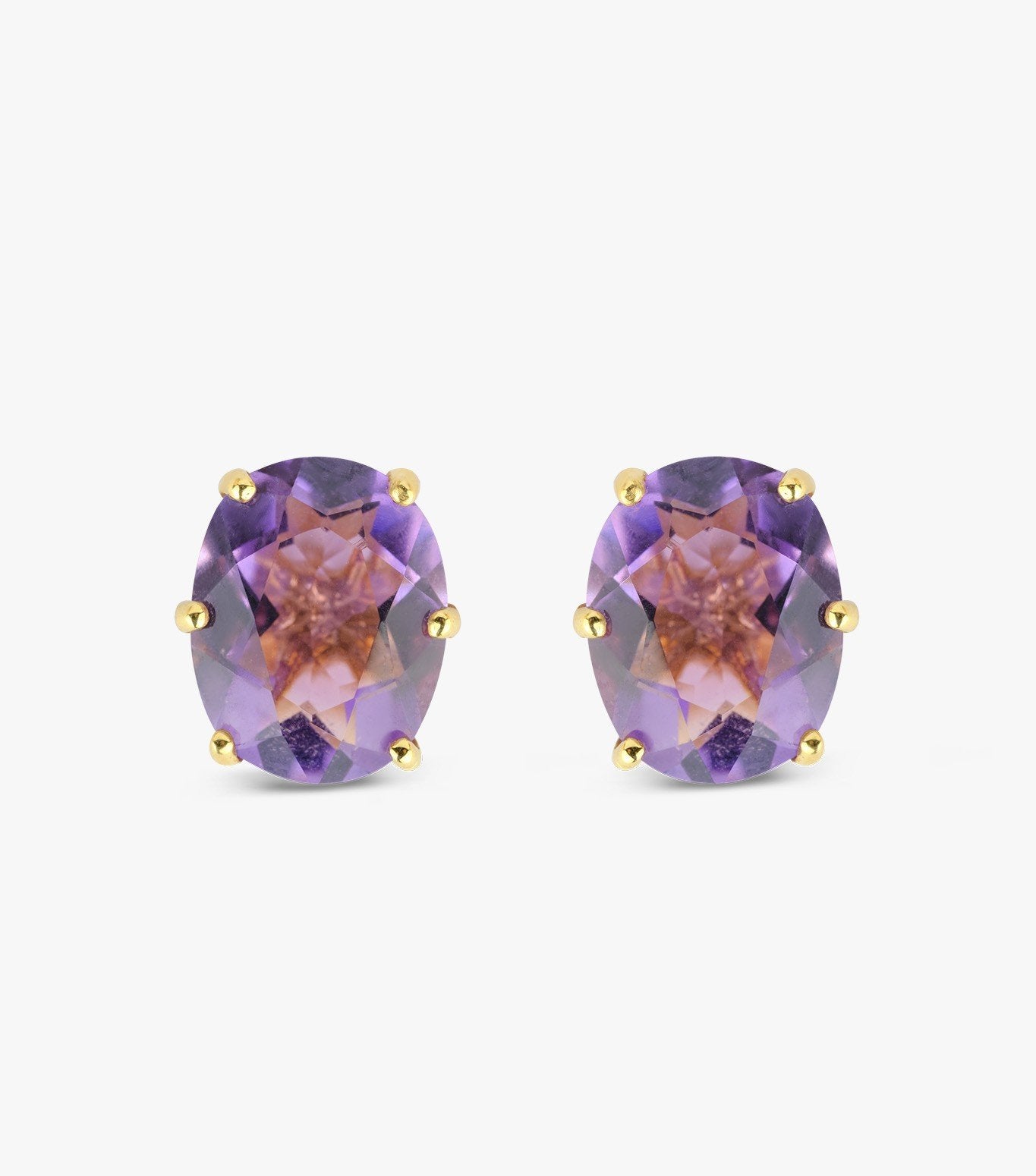 PENDIENTES DE ORO Y AMATISTA