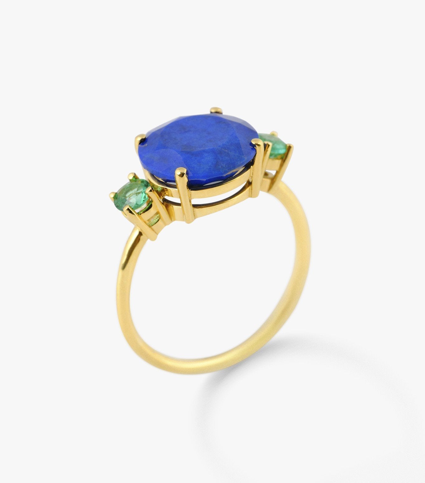 ANILLO DE ORO CON ESMERALDA Y LAPISLAZULI-LJ2.OA.21.BL.001.20
