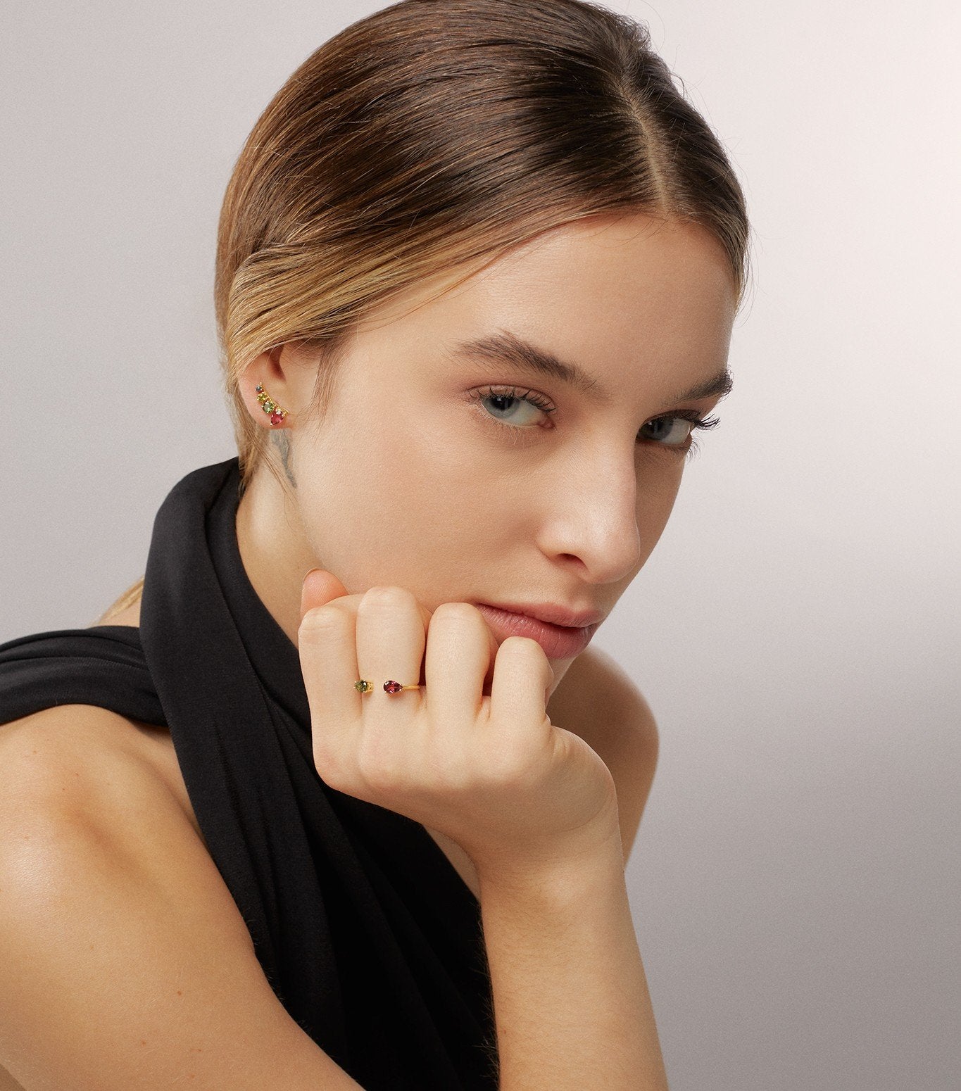 ANILLO ABIERTO DE ORO Y TURMALINA BICOLOR-LJ2.OA.21.DA.002.20