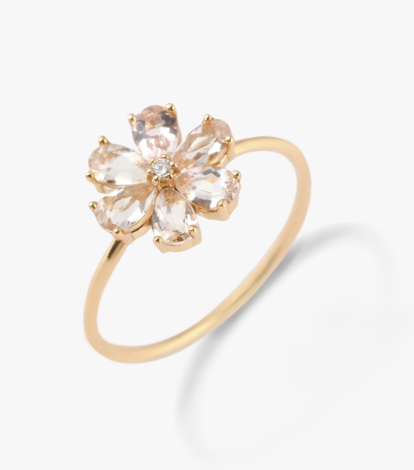 ANILLO ROSETÓN DE ORO ROSA CON AGUAMARINA Y DIAMANTE-LJ2.OR.21.SO.004.20