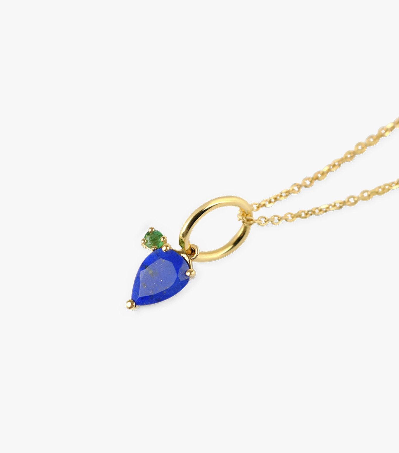 COLGANTE DE ORO CON ESMERALDA Y LAPISLAZULI