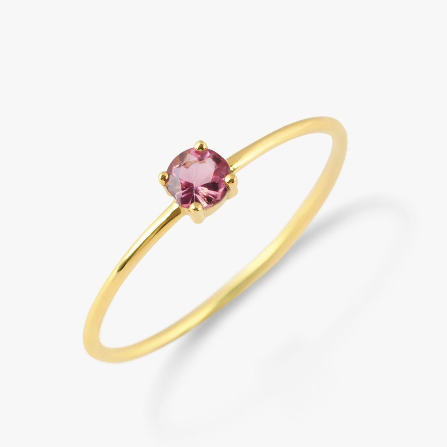 ANILLO SOLITARIO MINI DE ORO Y TURMALINA ROSA-LJ2.OA.22.GL.001.20